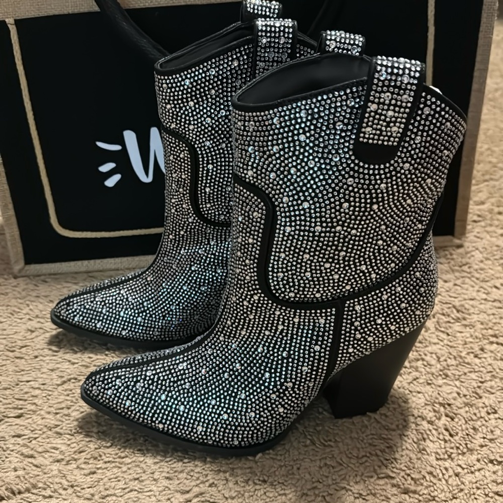 Rhinestone cowboy boots!